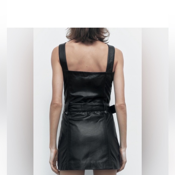 NWOT Zara moto genuine leather mini dress Small - Picture 4 of 5